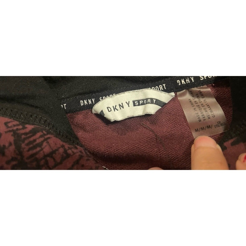 DKNY Cropped Purple Hooded Sweater Medium‎ - Picture 3 of 3